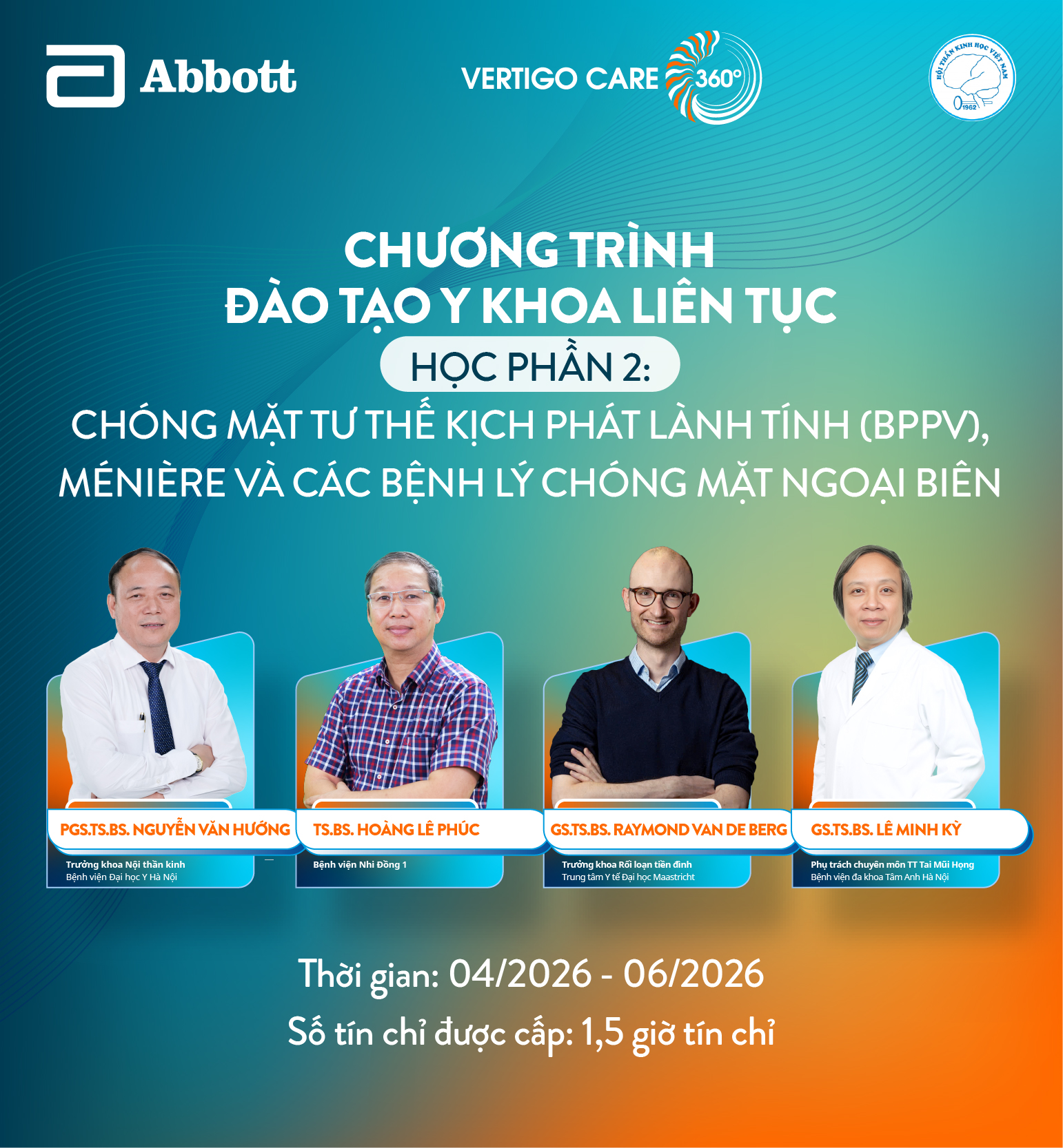 HỌC PHẦN 2: CHÓNG MẶT TƯ THẾ KỊCH PHÁT LÀNH TÍNH (BPPV), MÉNIÈRE VÀ CÁC BỆNH LÝ CHÓNG MẶT NGOẠI BIÊN