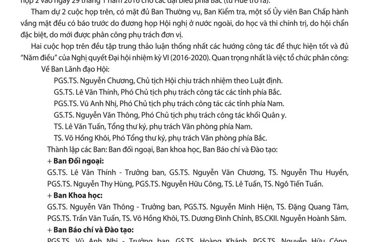 Thông báo Hoạt động của Hội