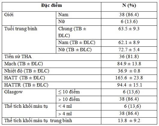 Nhận xét đặc điểm lâm sàng và một số yếu tố liên quan đến kết quả điều trị chảy máu đồi thị tại trung tâm đột quỵ não Bệnh viện Trung ương Quân đội 108