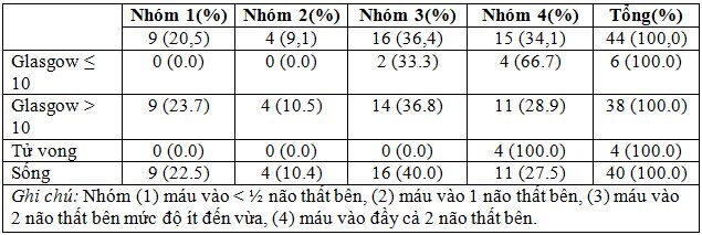 Nhận xét đặc điểm lâm sàng và một số yếu tố liên quan đến kết quả điều trị chảy máu đồi thị tại trung tâm đột quỵ não Bệnh viện Trung ương Quân đội 108