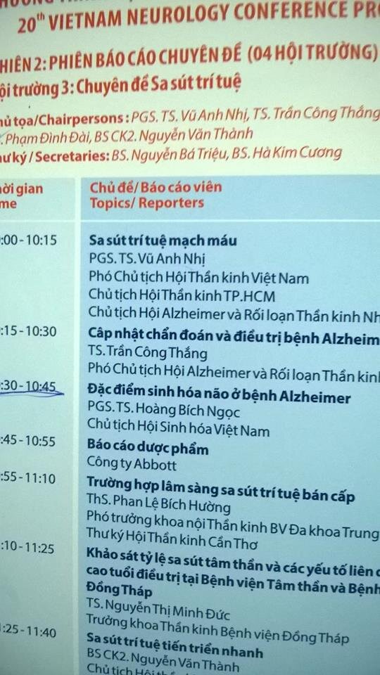 Những Sự kiện nổi bật của Chuyên ngành Thần kinh học Việt Nam